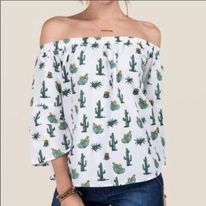 Francesca’s Cactus Off the Shoulder Top
